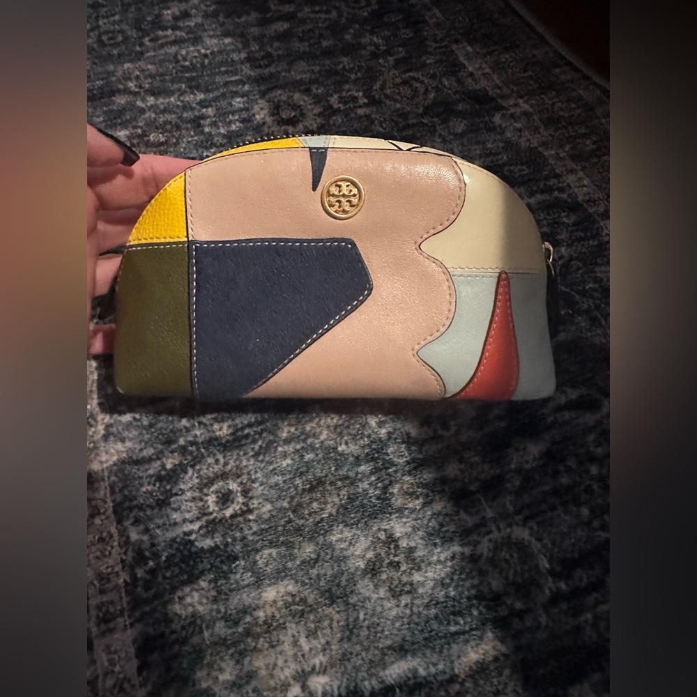 Tory Burch Colorful Patchwork Cosmetic Case